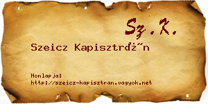 Szeicz Kapisztrán névjegykártya